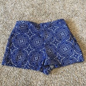 Blue patterned shorts